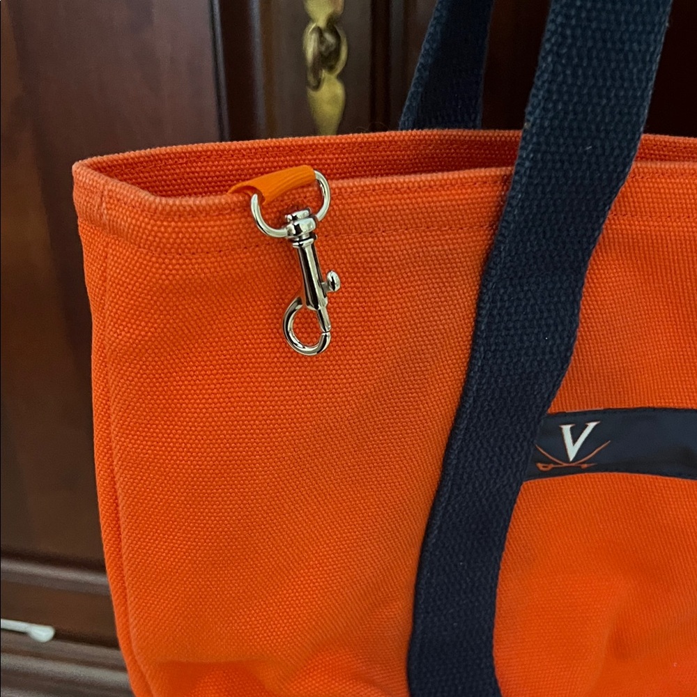 University of Virginia, UVA cavaliers, Stylish Orange and Navy Tote Bag - Picture 2 of 3